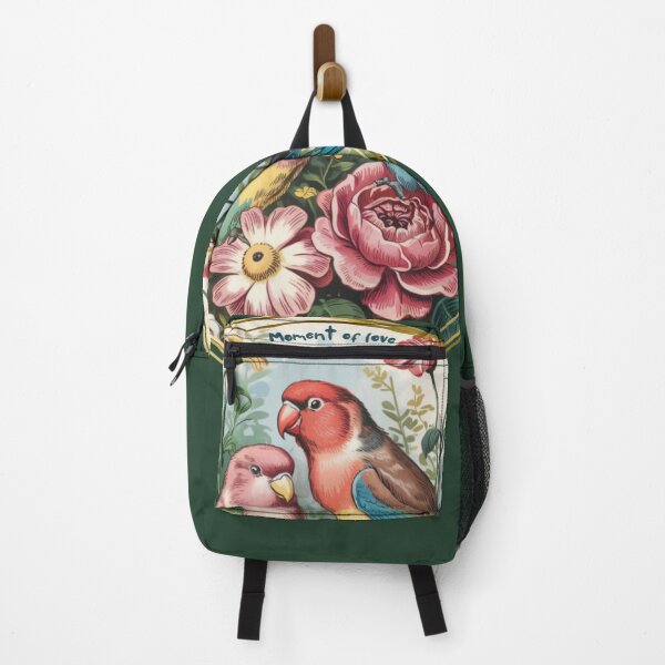 Item preview, Moment Of Love With Two Parrots On Floral Background designed and sold by SurrealArtSzysz.