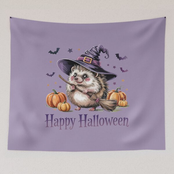 Item preview, Cute Halloween Hedgehog Witch with Pumpkins designed and sold by BirdsnStuff.