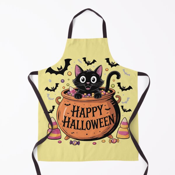 Item preview, Cute Halloween Black Cat in Candy Cauldron designed and sold by BirdsnStuff.