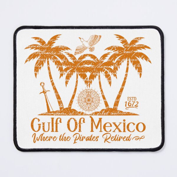 Item preview, Gulf of Mexico – Vintage Pirate Coastal Design in Sunset Orange designed and sold by EpochFusion.