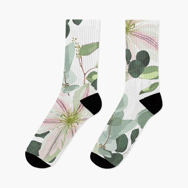 Item preview, Beautiful clematis flowers with eucalyptus. designed and sold by MatyKotiv.