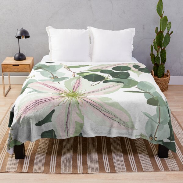 Item preview, Beautiful clematis flowers with eucalyptus. designed and sold by MatyKotiv.
