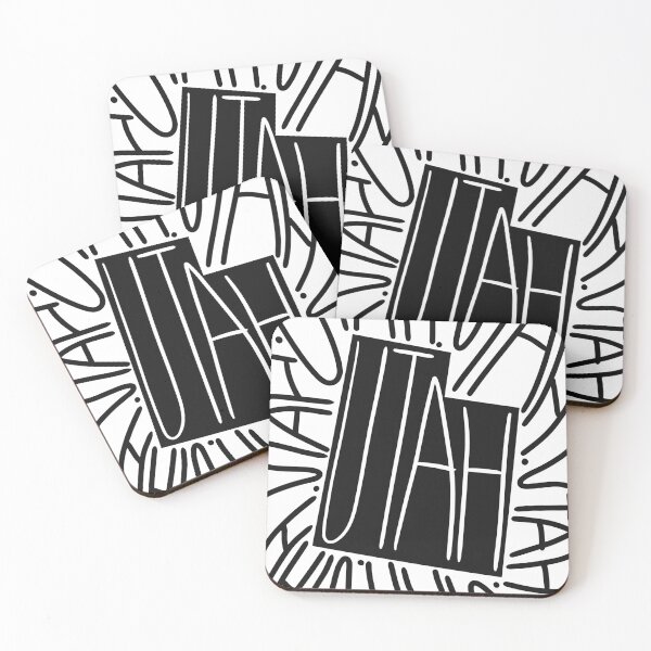 Item preview, Utah State - UT Map and Flag - Black and White - Typography USA Beehive State designed and sold by Ranggasme.
