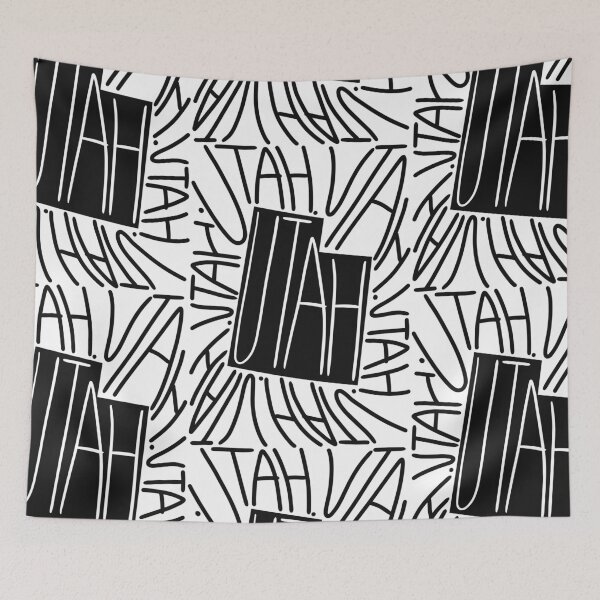 Item preview, Utah State - UT Map and Flag - Black and White - Typography USA Beehive State designed and sold by Ranggasme.