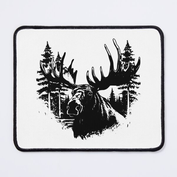 Item preview, Bull Moose Head Antlers Wildlife Forest Habitat Hunting designed and sold by inkoutninja.