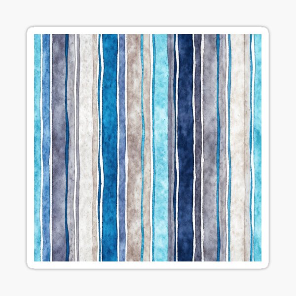 Item preview, Vertical blue stripes pattern, watercolor art designed and sold by patterncrow.
