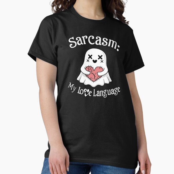 Artikel-Vorschau von Sarkasmus: Meine Liebessprache T-Shirt - Gothic Horror T-Shirt - Dark Romance Apparel - Morbides Humor Shirt - Geschenk für zynische Paare, designt und verkauft von Ha11ow33n Prints.