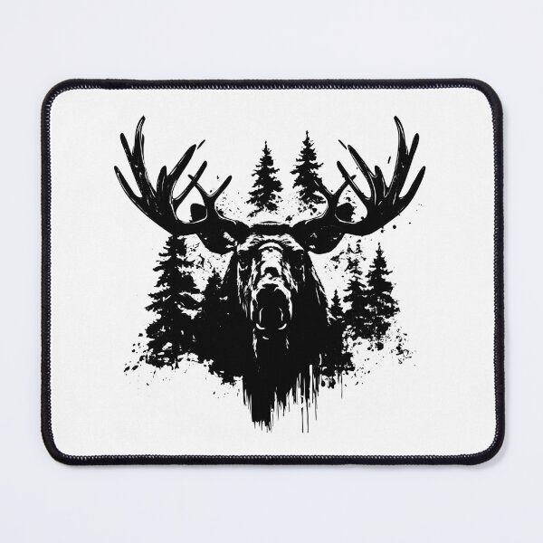 Item preview, Bull Moose Head Antlers Wildlife Forest Habitat Hunting designed and sold by inkoutninja.