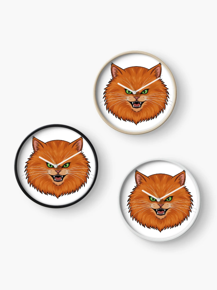 Thumbnail 3 of 4, Clock, Furious Feline Vector Sticker designed and sold by Azura Alstrine.