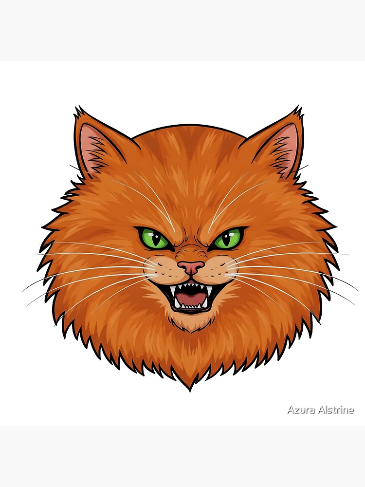 Thumbnail 4 of 4, Clock, Furious Feline Vector Sticker designed and sold by Azura Alstrine.