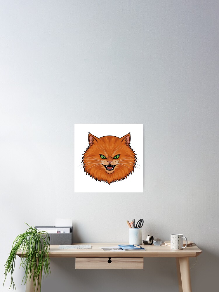 Thumbnail 2 of 3, Poster, Furious Feline Vector Sticker designed and sold by Alstrin.