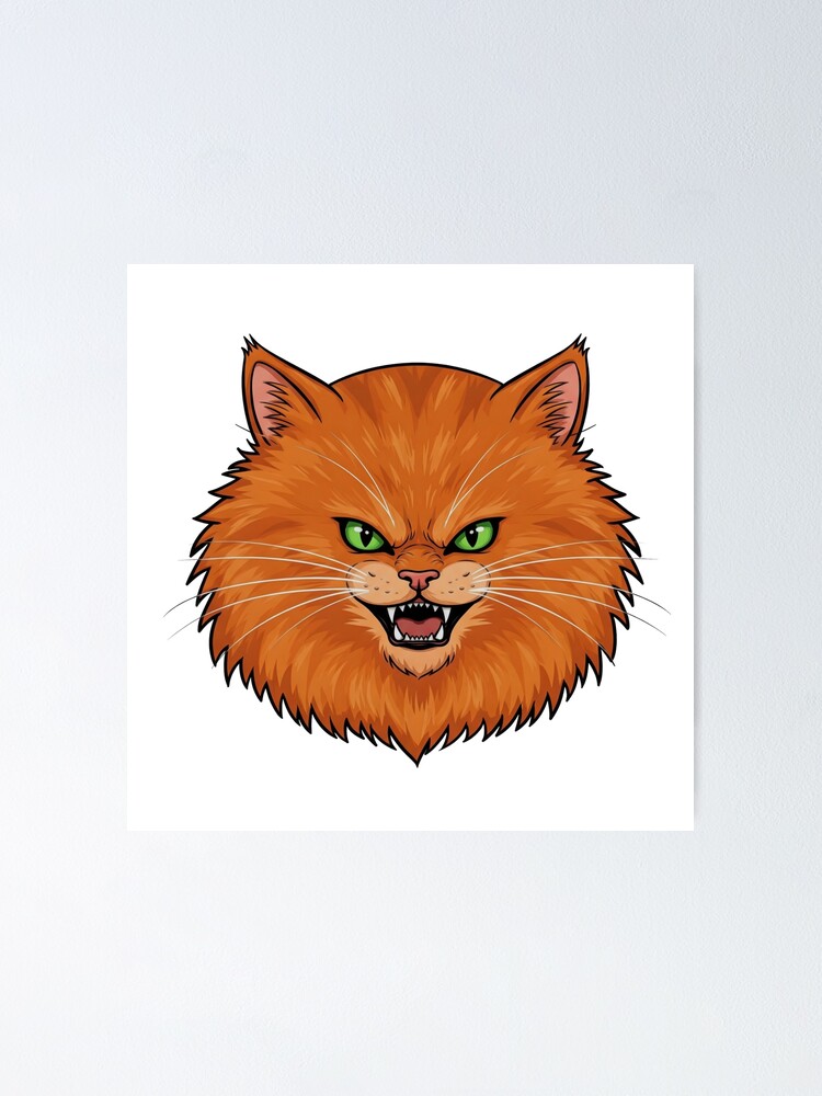 Thumbnail 1 of 3, Poster, Furious Feline Vector Sticker designed and sold by Alstrin.