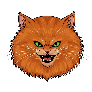 Artwork thumbnail, Furious Feline Vector Sticker by Azura Alstrine