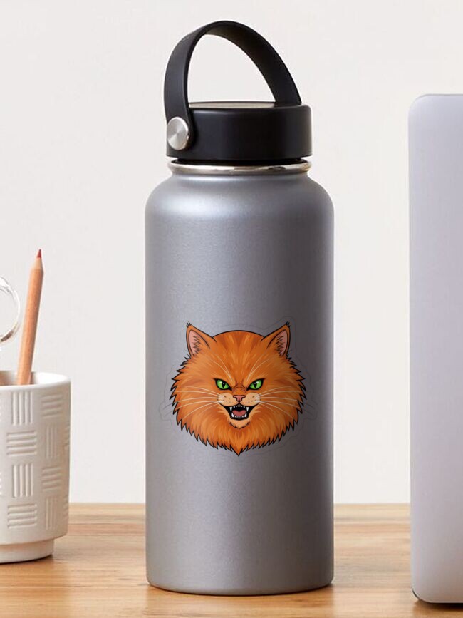 Thumbnail 1 of 3, Sticker, Furious Feline Vector Sticker designed and sold by Alstrin.