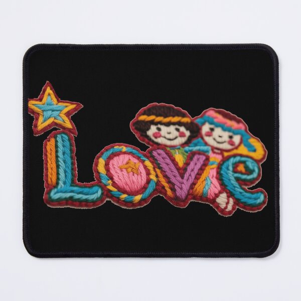 Item preview, Love Embroidery Groovy Boy and Girl designed and sold by RiverandRain.