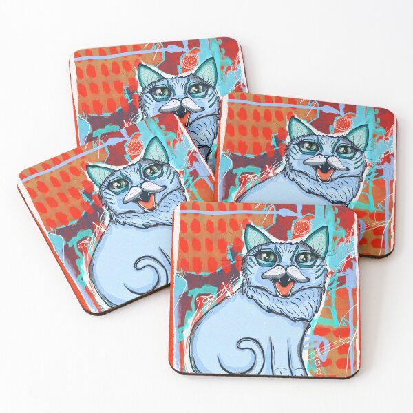 Item preview, blue cat  designed and sold by crestfallenmermaid.
