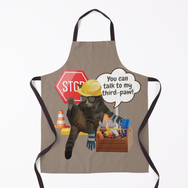 Item preview, Cat with a hard hat-Talk to my third-paw designed and sold by HappyHavenStu.