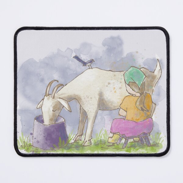 Item preview, Milking Goat Childhood Illustration designed and sold by Jaana Day.