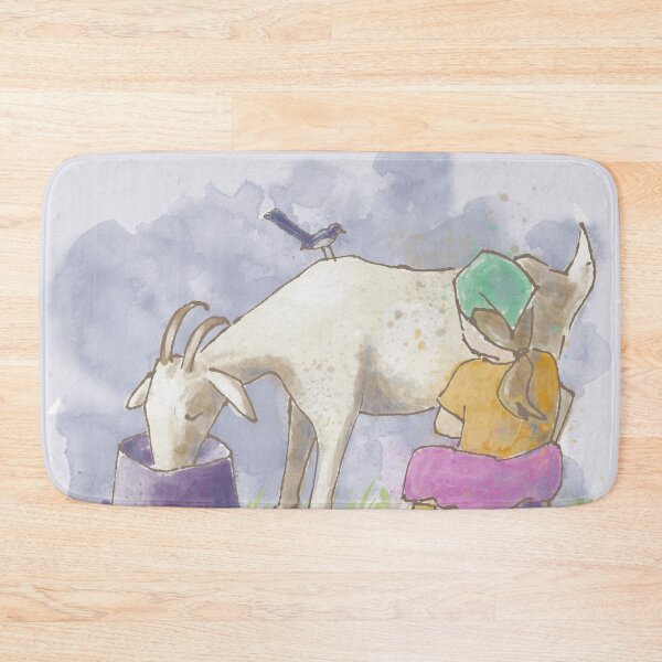 Item preview, Milking Goat Childhood Illustration designed and sold by Jaana Day.