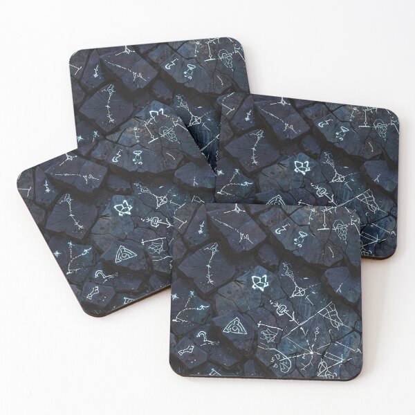 Item preview, Illuminated Mystical Symbols on Dark Cracked Stone Surface designed and sold by CoolPixels.