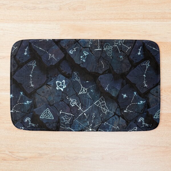 Item preview, Illuminated Mystical Symbols on Dark Cracked Stone Surface designed and sold by CoolPixels.
