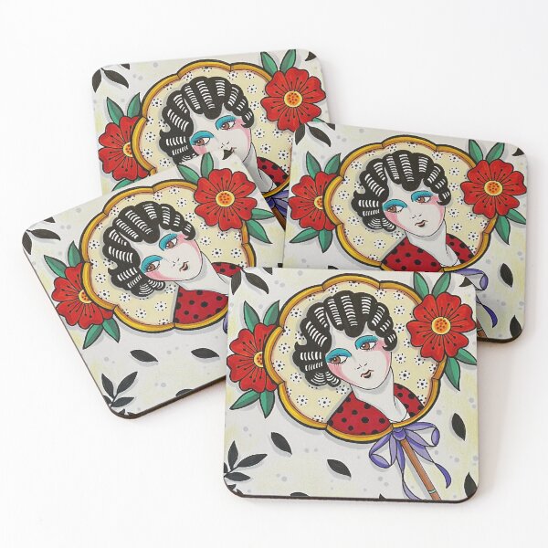 Item preview, Tattoo Girl on Fan designed and sold by HoriSaiSei.