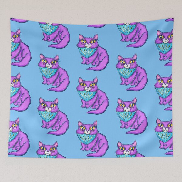 Item preview, purple cat designed and sold by crestfallenmermaid.