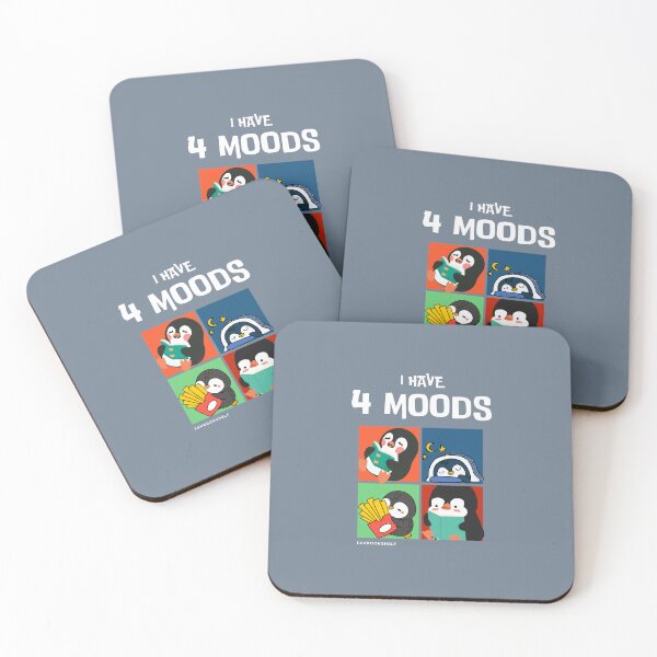 Item preview, 4 Moods Penguin | Funny Bookworm Merch designed and sold by Favbookshelf by Manik.