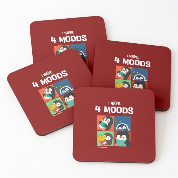 Item preview, 4 Moods Penguin | Funny Bookworm Merch designed and sold by Favbookshelf by Manik.