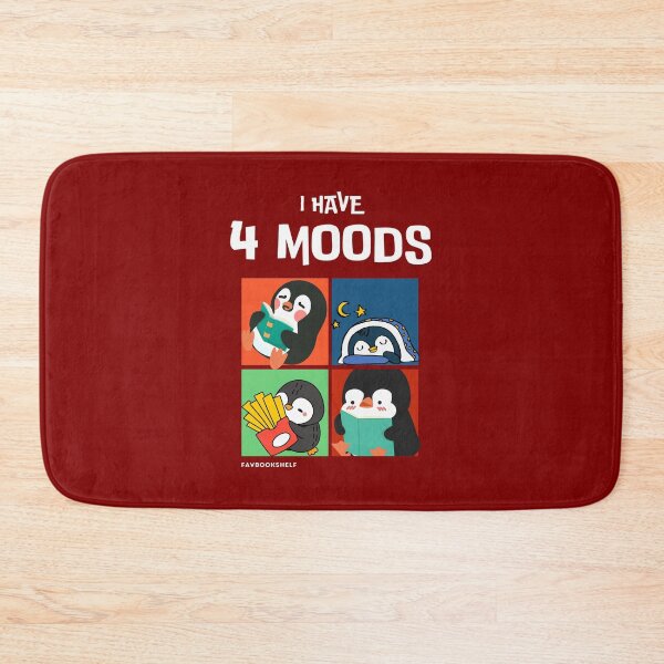 Item preview, 4 Moods Penguin | Funny Bookworm Merch designed and sold by Favbookshelf by Manik.