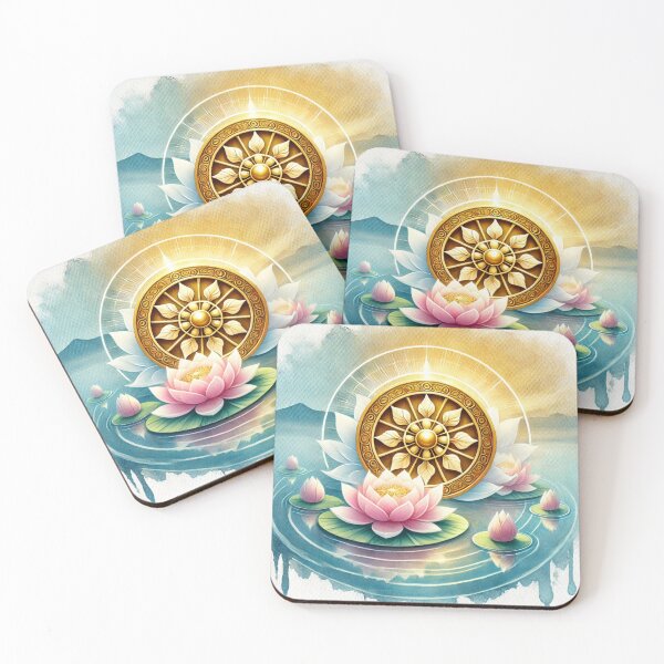 Item preview, Dharma Wheel and Sacred Lotuses" designed and sold by Koalangel.