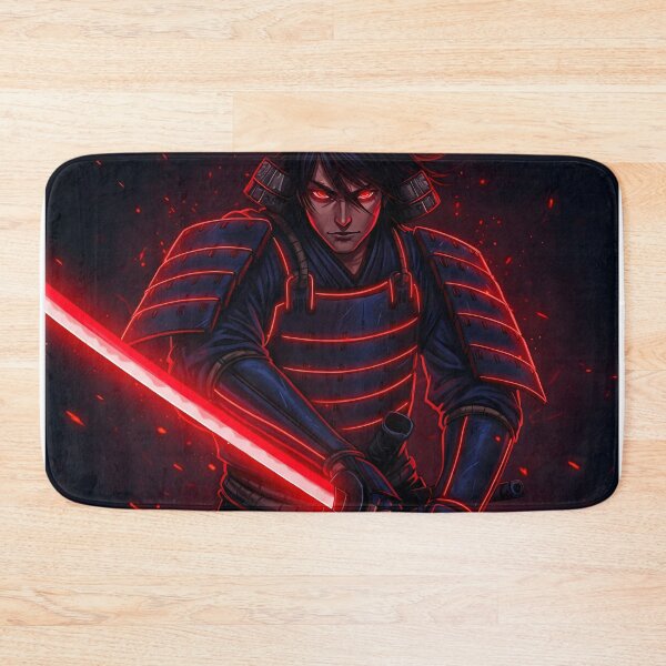 Item preview, Cool Anime Samurai with Red Neon Glow Effect designed and sold by javastocks.