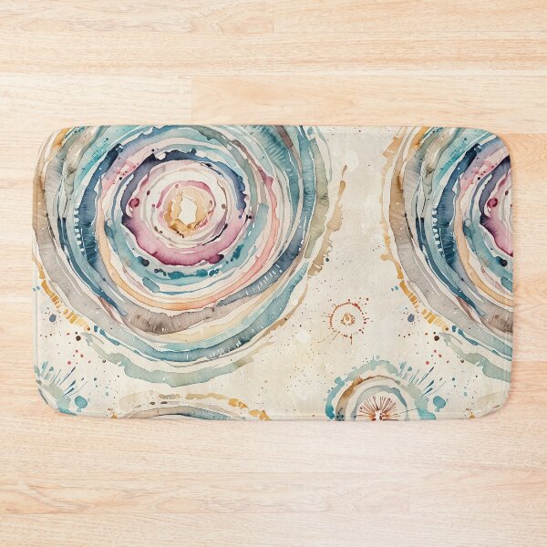 Item preview, Colorful Abstract Watercolor Art with Concentric Circles and Radiating Patterns designed and sold by CoolPixels.