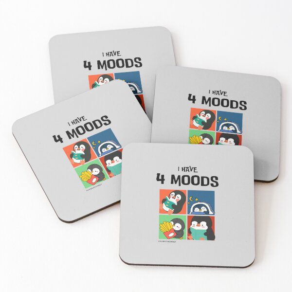 Item preview, 4 Moods Penguin | Funny Bookworm Merch designed and sold by Favbookshelf by Manik.