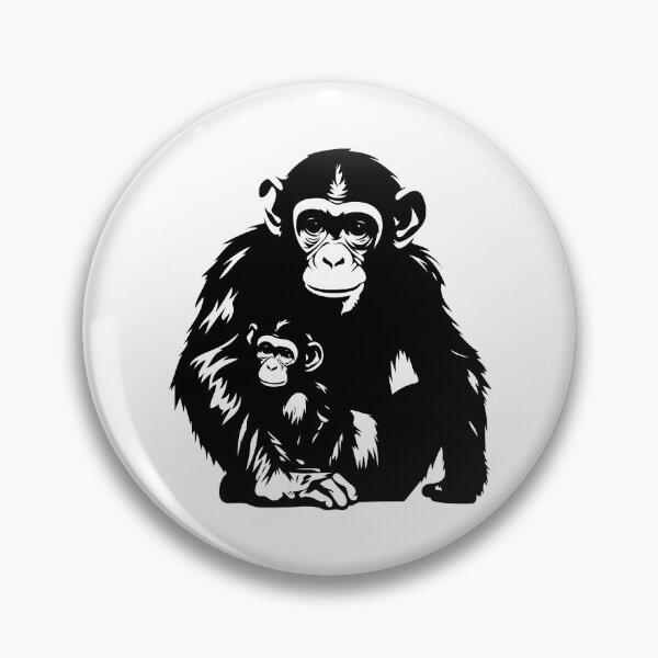 Item preview, Chimpanzee Primate Ape Monkey Macaque Baby Mother Parent designed and sold by inkoutninja.