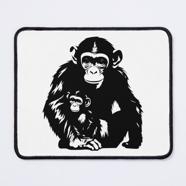 Item preview, Chimpanzee Primate Ape Monkey Macaque Baby Mother Parent designed and sold by inkoutninja.