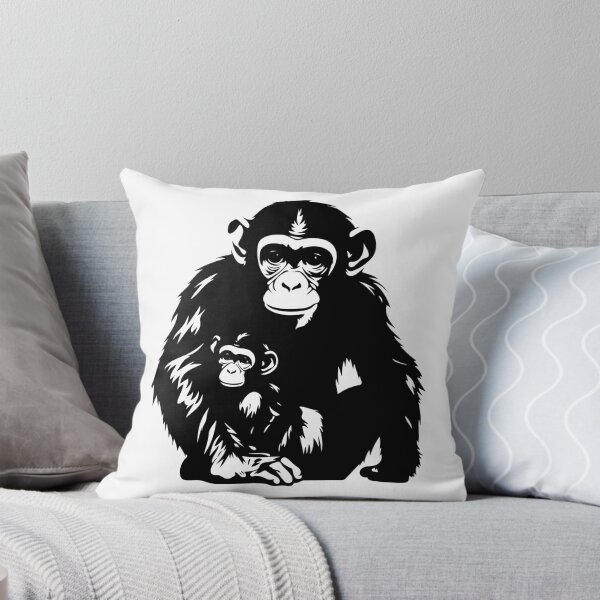 Item preview, Chimpanzee Primate Ape Monkey Macaque Baby Mother Parent designed and sold by inkoutninja.