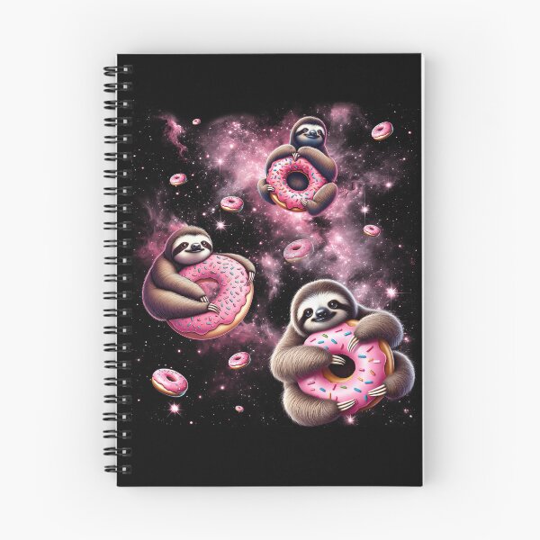 Item preview, Cute Sloth Riding Donut Space Galaxy Sloth Lover designed and sold by Kimberley King Art  King Art.