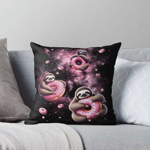 Item preview, Cute Sloth Riding Donut Space Galaxy Sloth Lover designed and sold by Kimberley King Art  King Art.