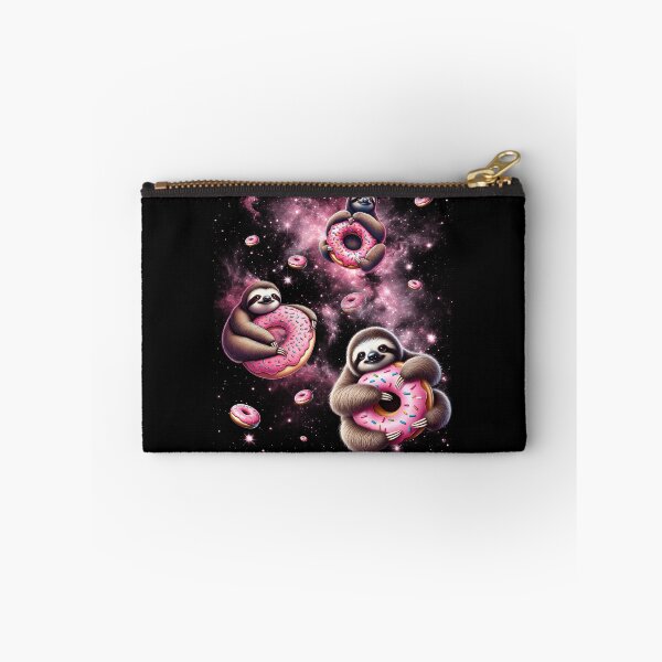 Item preview, Cute Sloth Riding Donut Space Galaxy Sloth Lover designed and sold by Kimberley King Art  King Art.