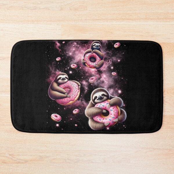 Item preview, Cute Sloth Riding Donut Space Galaxy Sloth Lover designed and sold by Kimberley King Art  King Art.