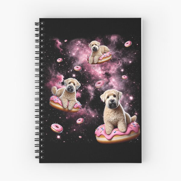 Item preview, Cute Soft Coated Wheaten Terrier Riding Donut Space Galaxy Dog Lover designed and sold by Kimberley King Art  King Art.