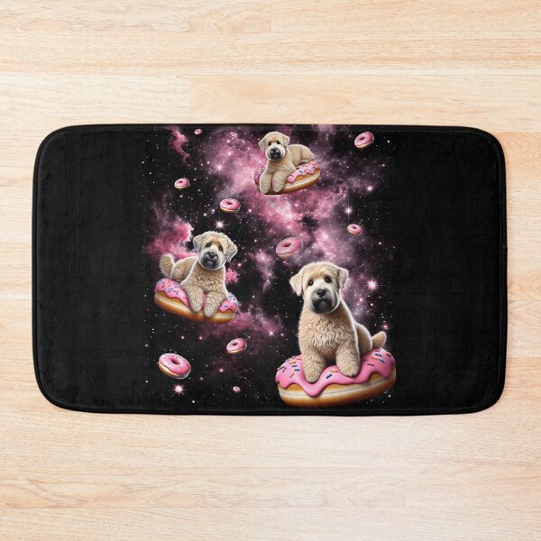 Item preview, Cute Soft Coated Wheaten Terrier Riding Donut Space Galaxy Dog Lover designed and sold by Kimberley King Art  King Art.