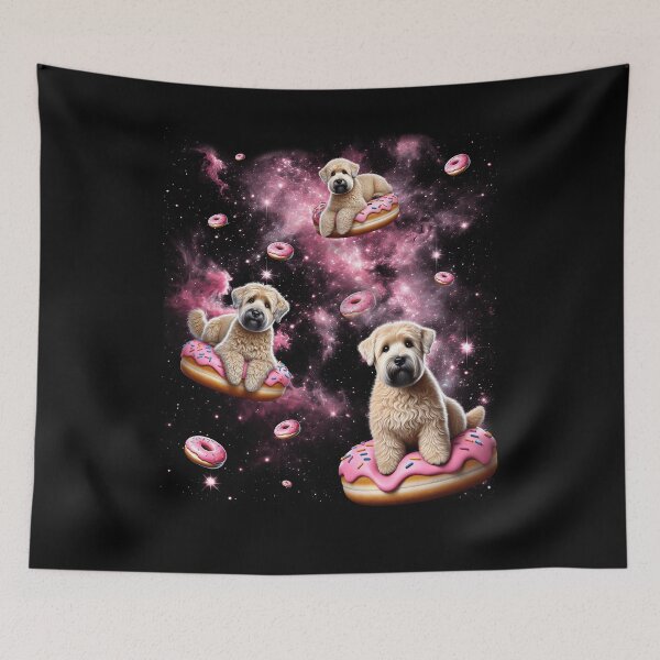 Artikelvorschau, Süßer Soft Coated Wheaten Terrier Reiten Donut Space Galaxy Hundeliebhaber entworfen und verkauft von Kimberley King Art King Art.