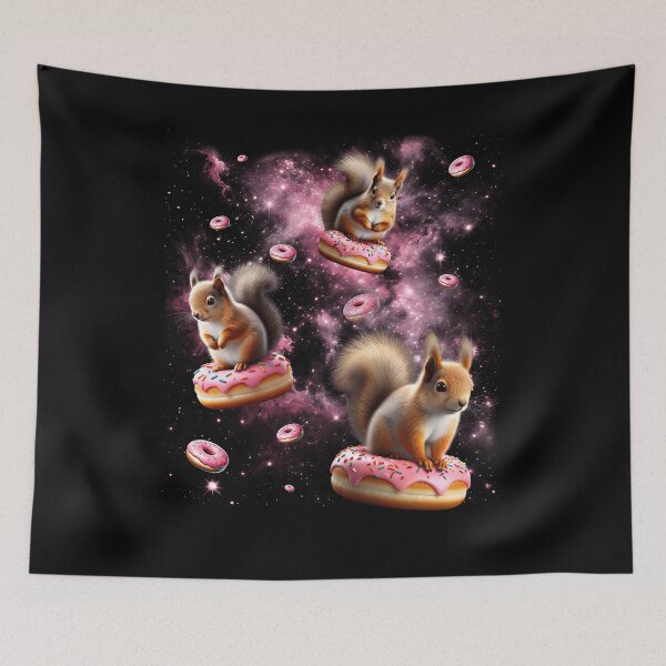 Item preview, Cute Squirrel Riding Donut Space Galaxy Squirrel Lover designed and sold by Kimberley King Art  King Art.
