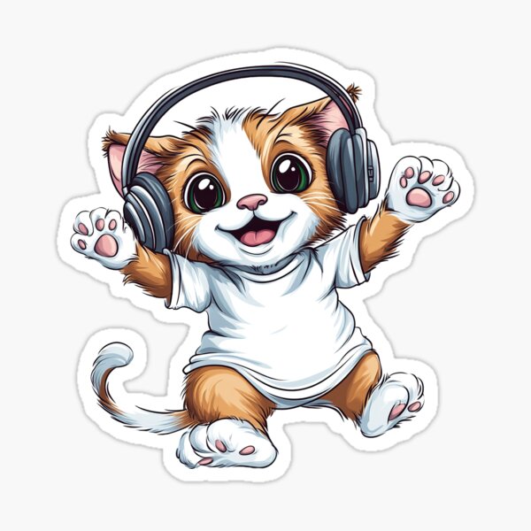 Item preview, Cat in headphones AI Art designed and sold by ValeryFlame.