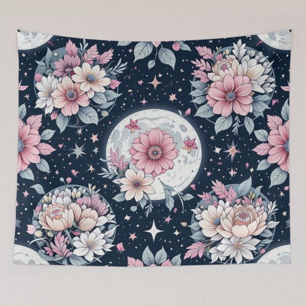 Item preview, floral arrangements intertwined with images of the moon  designed and sold by InezPhotography.