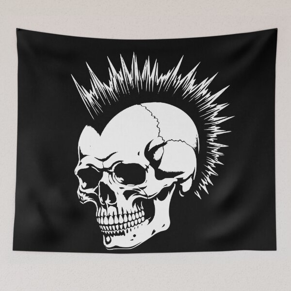 Item preview, Punk skull line art designed and sold by Brexmore3.
