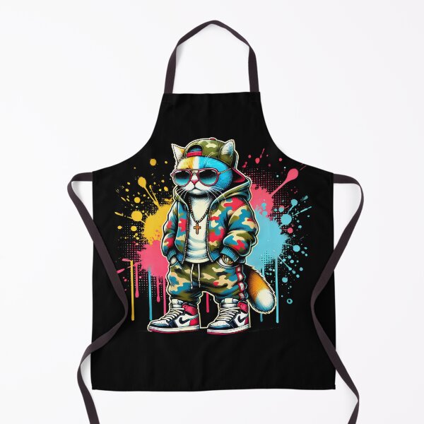 Item preview, Colorful Cool Hip Hop Cat With Glasses Streetwear Gangsta Kitten Lover designed and sold by Kimberley King Art King Art.