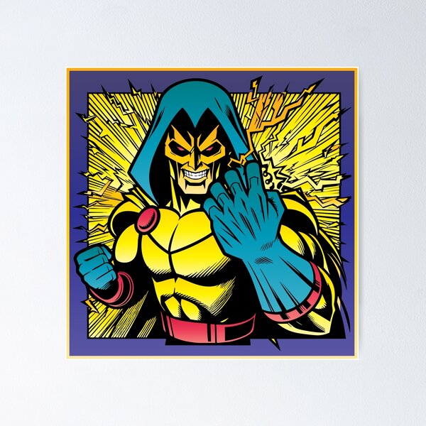Item preview, Comic Book Electric Villain designed and sold by ArtFactoryAI.